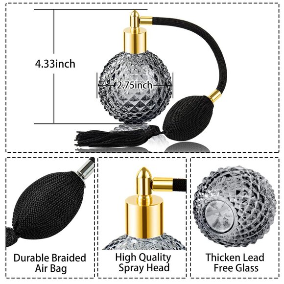 Vintage Perfume Spray 100ml Vintage Refillable Perfume Bottle With Long Tassel - Picture 2 of 5